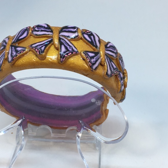 Handmade Polymer Clay Bracelet, Handmade Jewelry, Bangle Bracelet - Picture 3 of 5